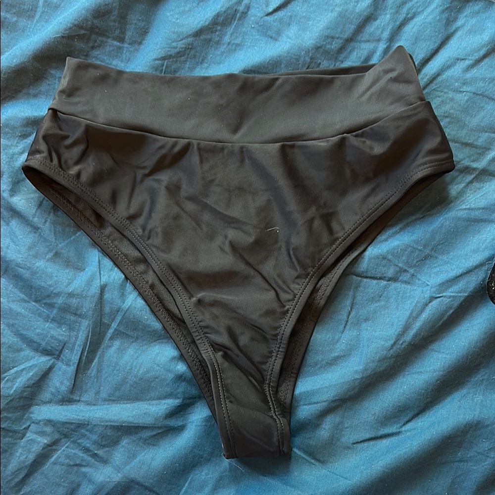 Black High-Waisted Women's Bikini Bottom